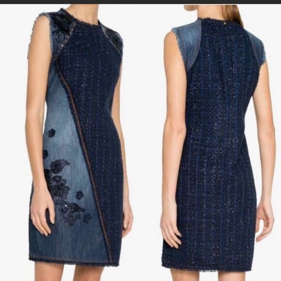 Desigual tweed/ jean dress, size 44(L) - Picture 1 of 14